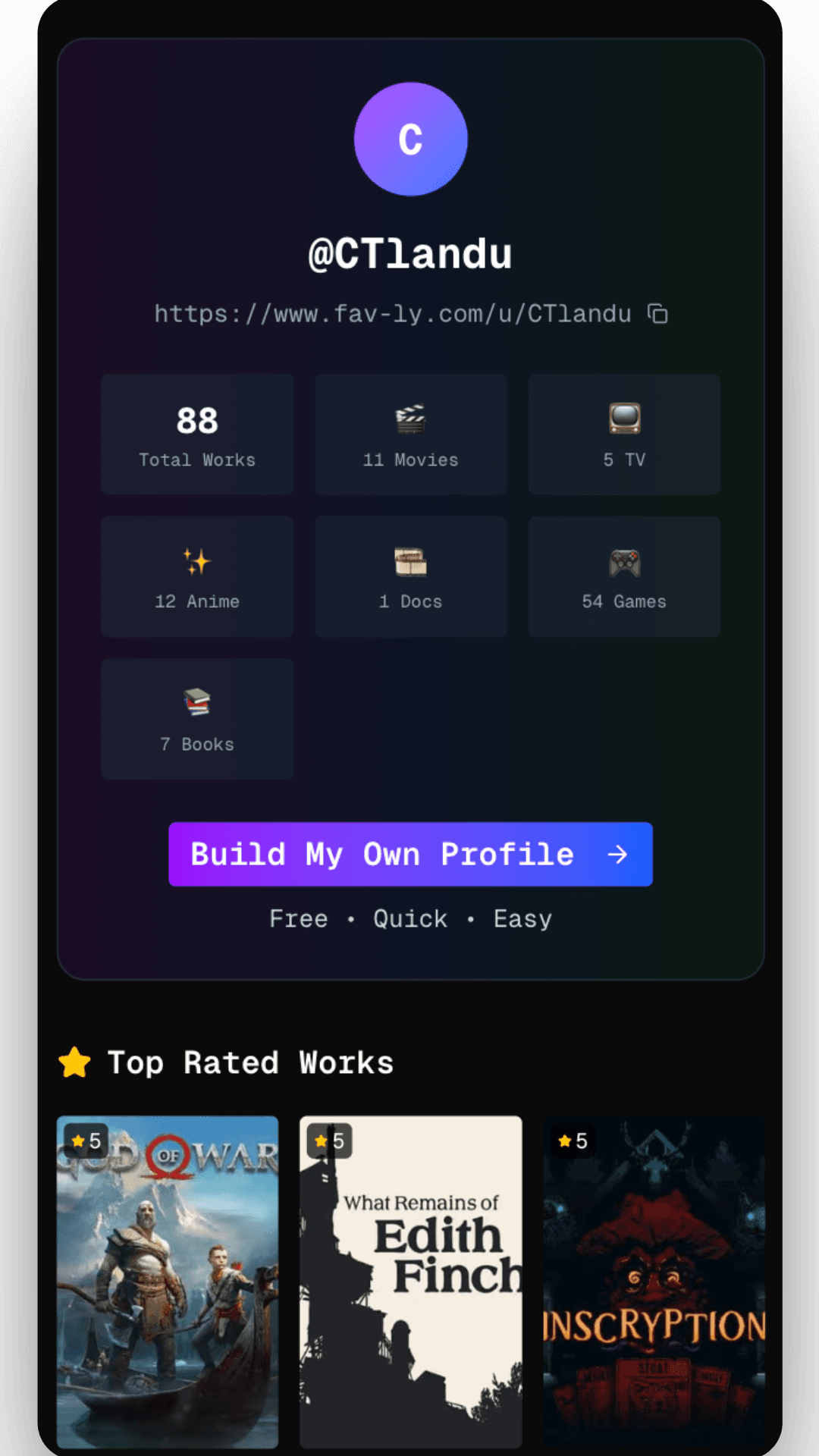 Fav-ly Profile Mockup